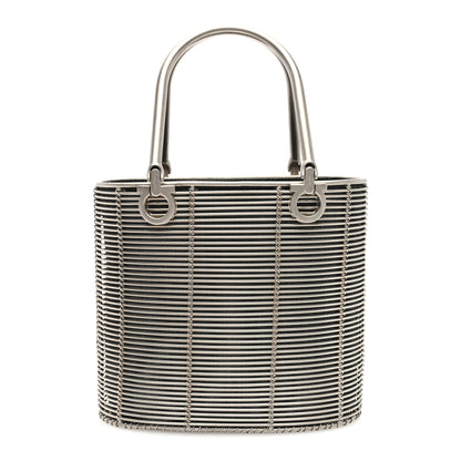 Salvatore Ferragamo Metal Cage Gancini Bucket Bag Silver 1 of 9