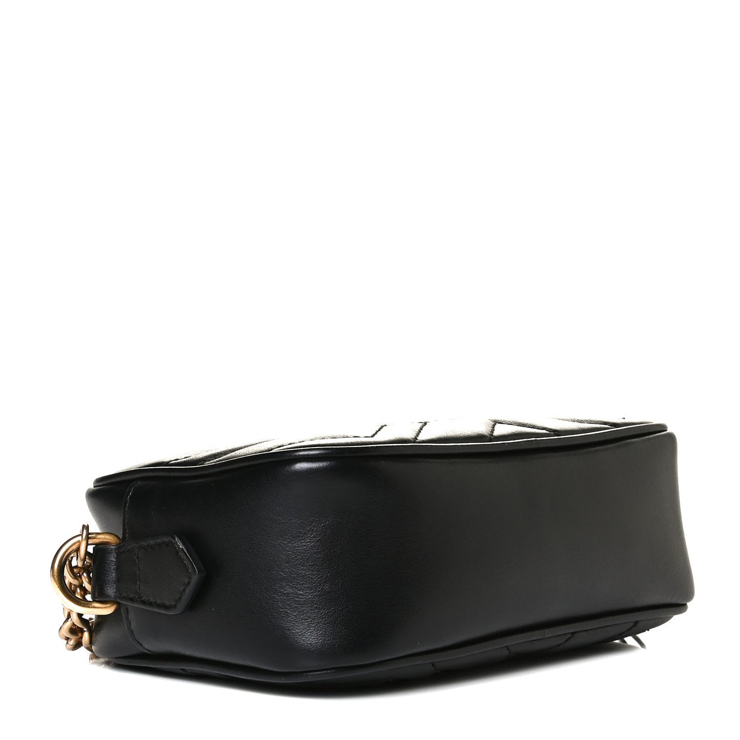 Calfskin Matelasse Mini GG Marmont Chain Shoulder Bag Black