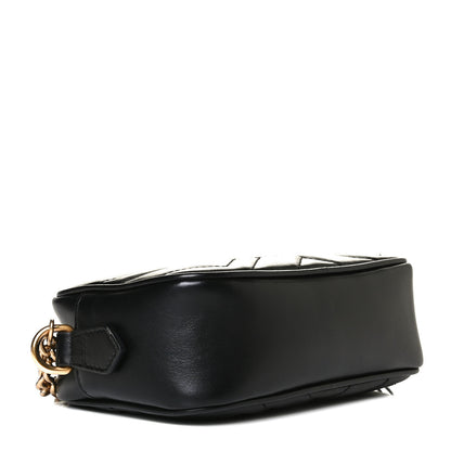 Gucci Calfskin Matelasse Mini GG Marmont Chain Shoulder Bag Black 3 of 12