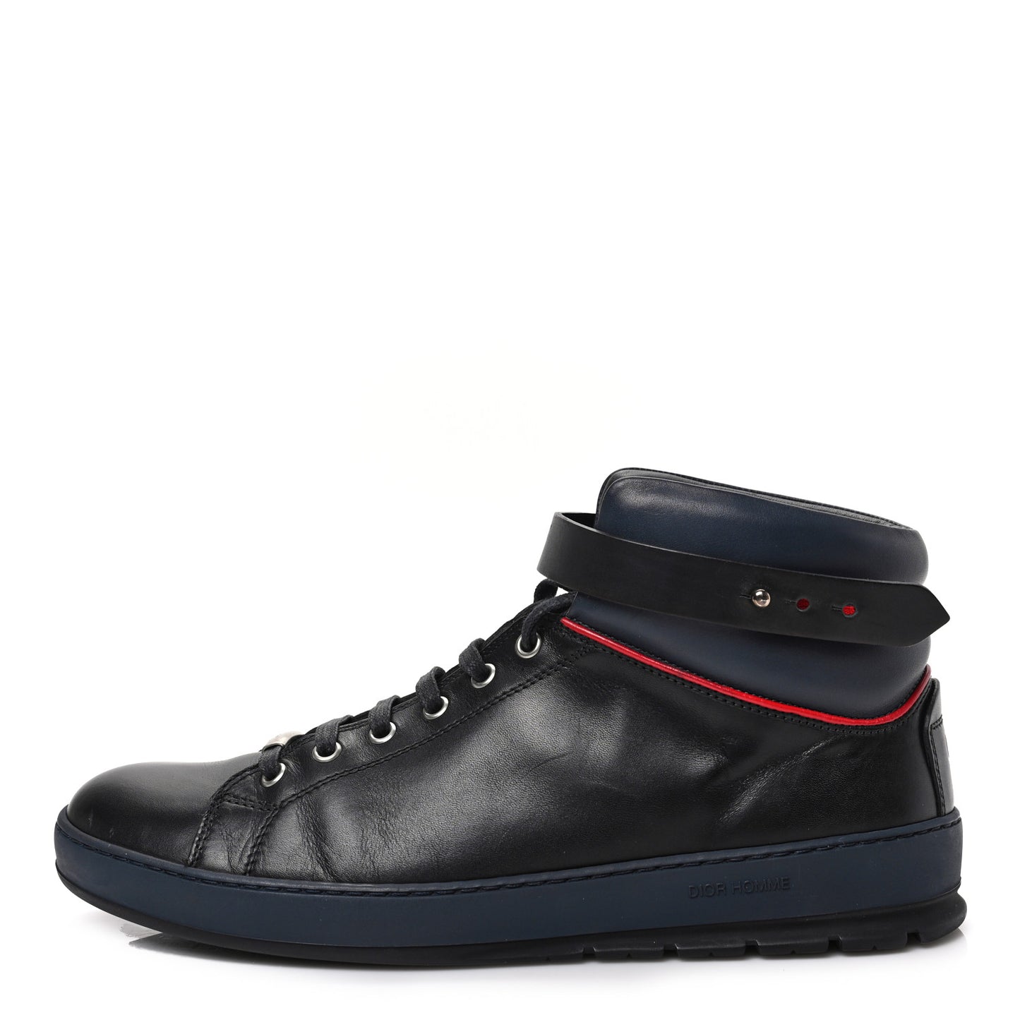 Homme Smooth Calfskin Mens Sneakers 43 Black Blue