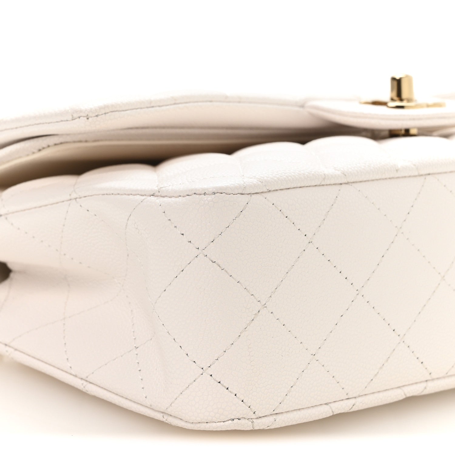 Chanel Caviar Quilted Medium Double Flap White 9 of 11
