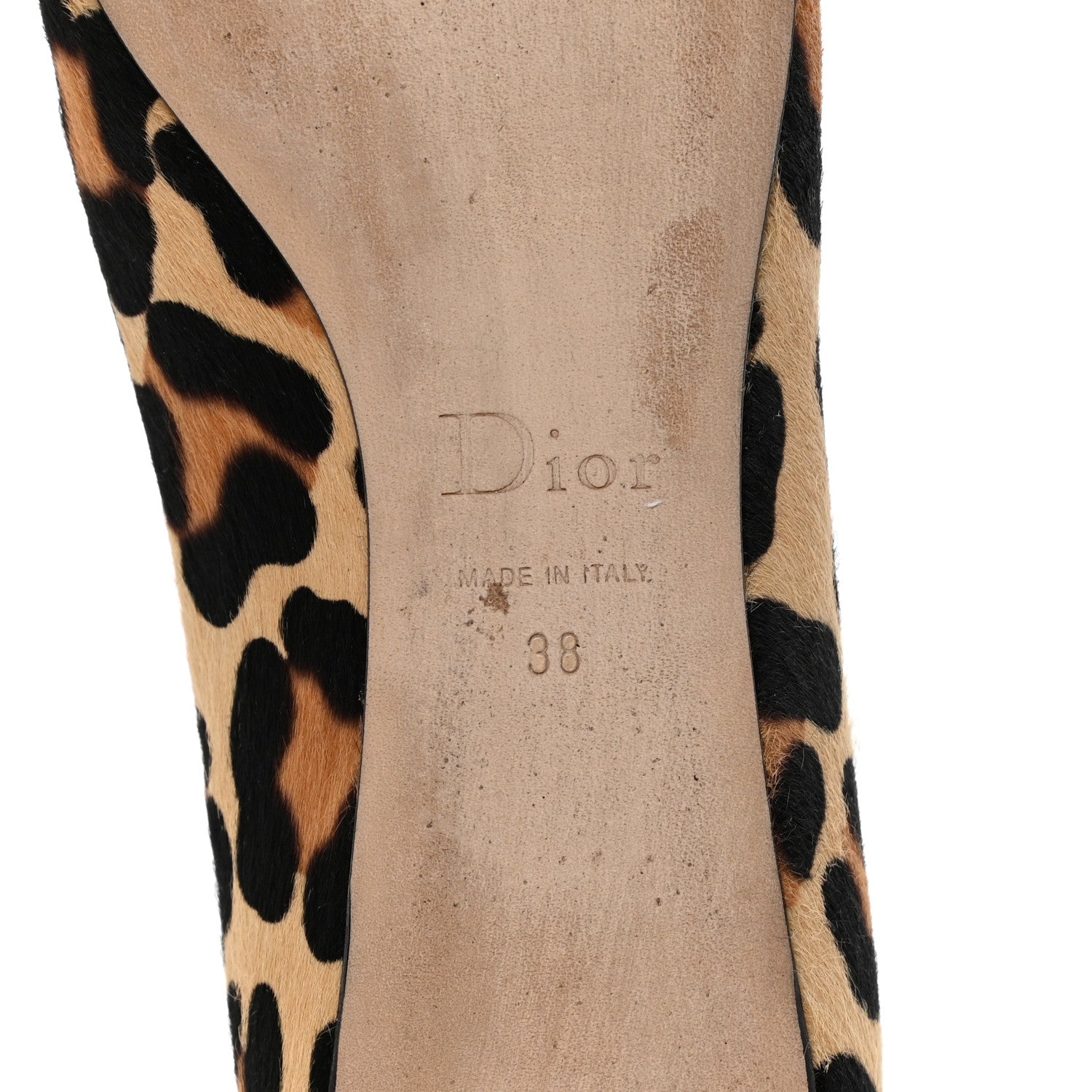 Christian Dior Calf Hair Patent Leopard Ballet Flats 38 Black 8 of 11