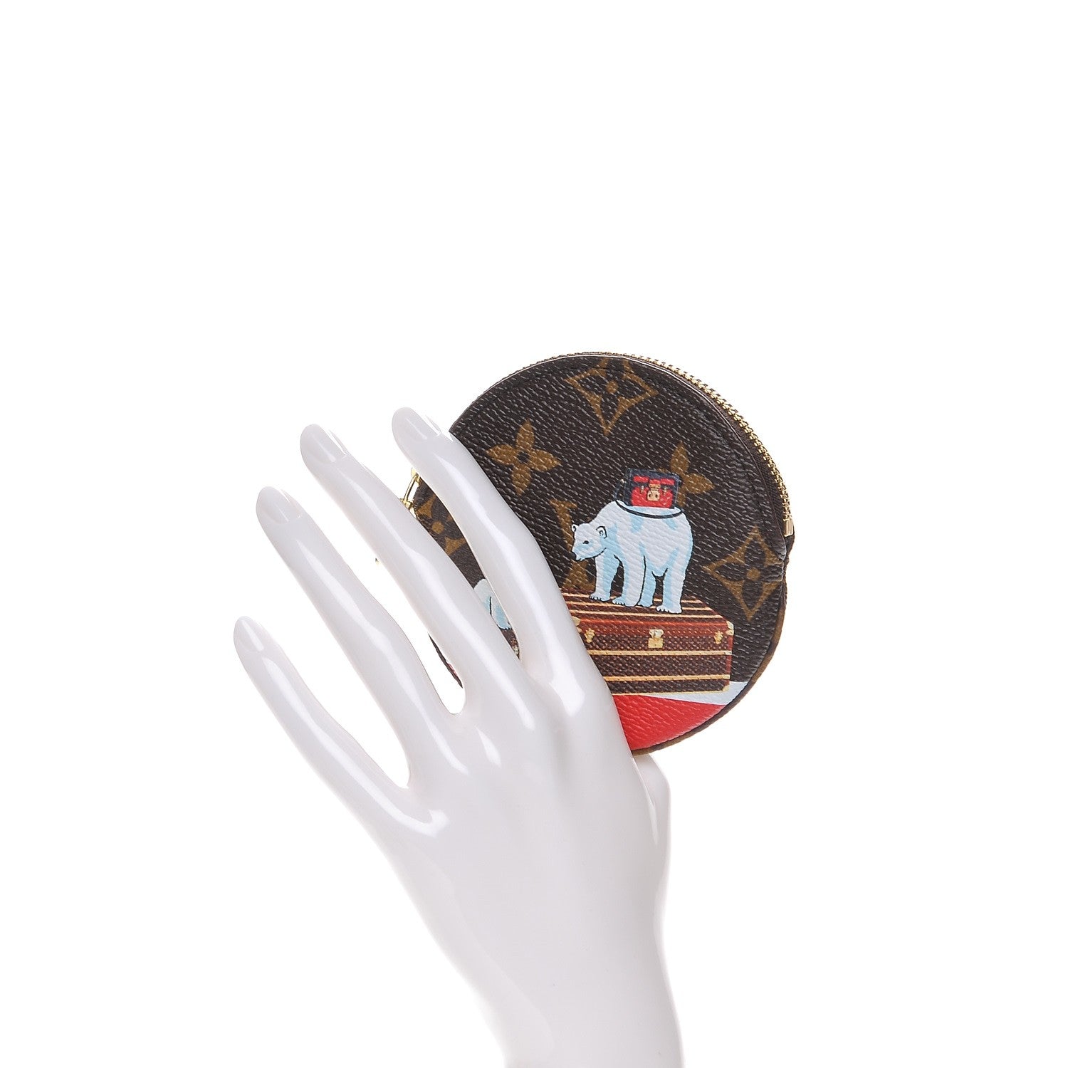 Louis Vuitton Monogram 2017 Christmas Animation Round Coin Purse 2 of 7