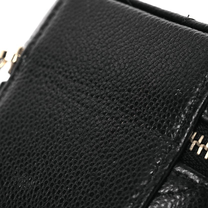Chanel Caviar Quilted Round Top Handle Jewelry Case With Chain Black 13 of 16