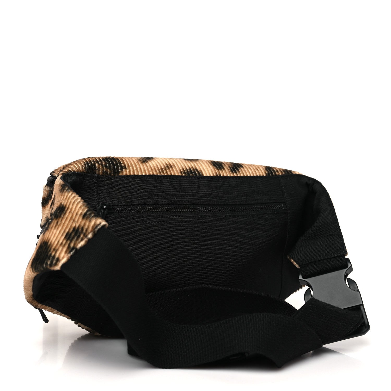 Saint Laurent Corduroy Leopard Print Belt Bag Beige Black 3 of 9