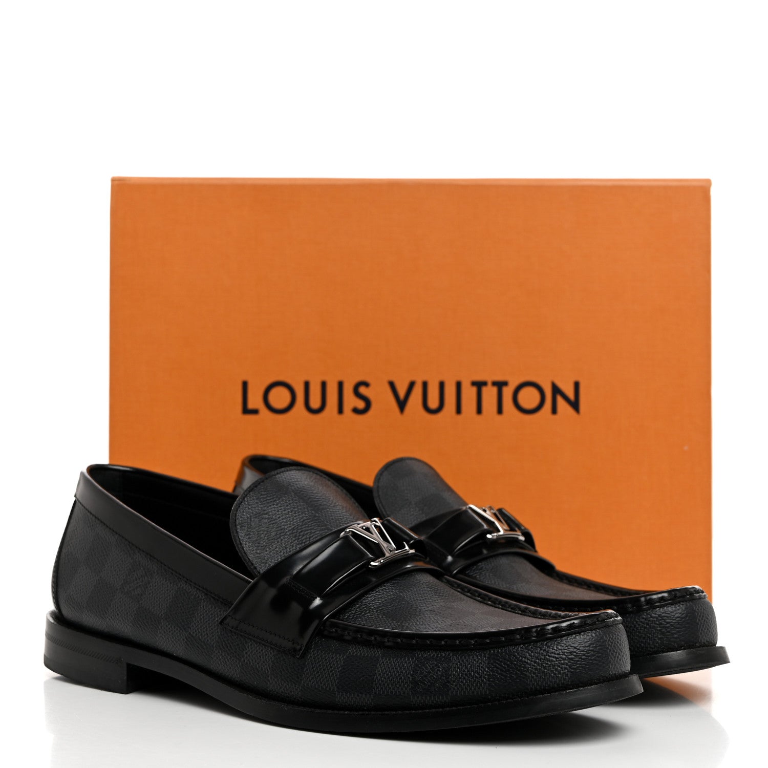 Louis Vuitton Damier Graphite Calfskin Mens Major Loafers 11 10 of 10