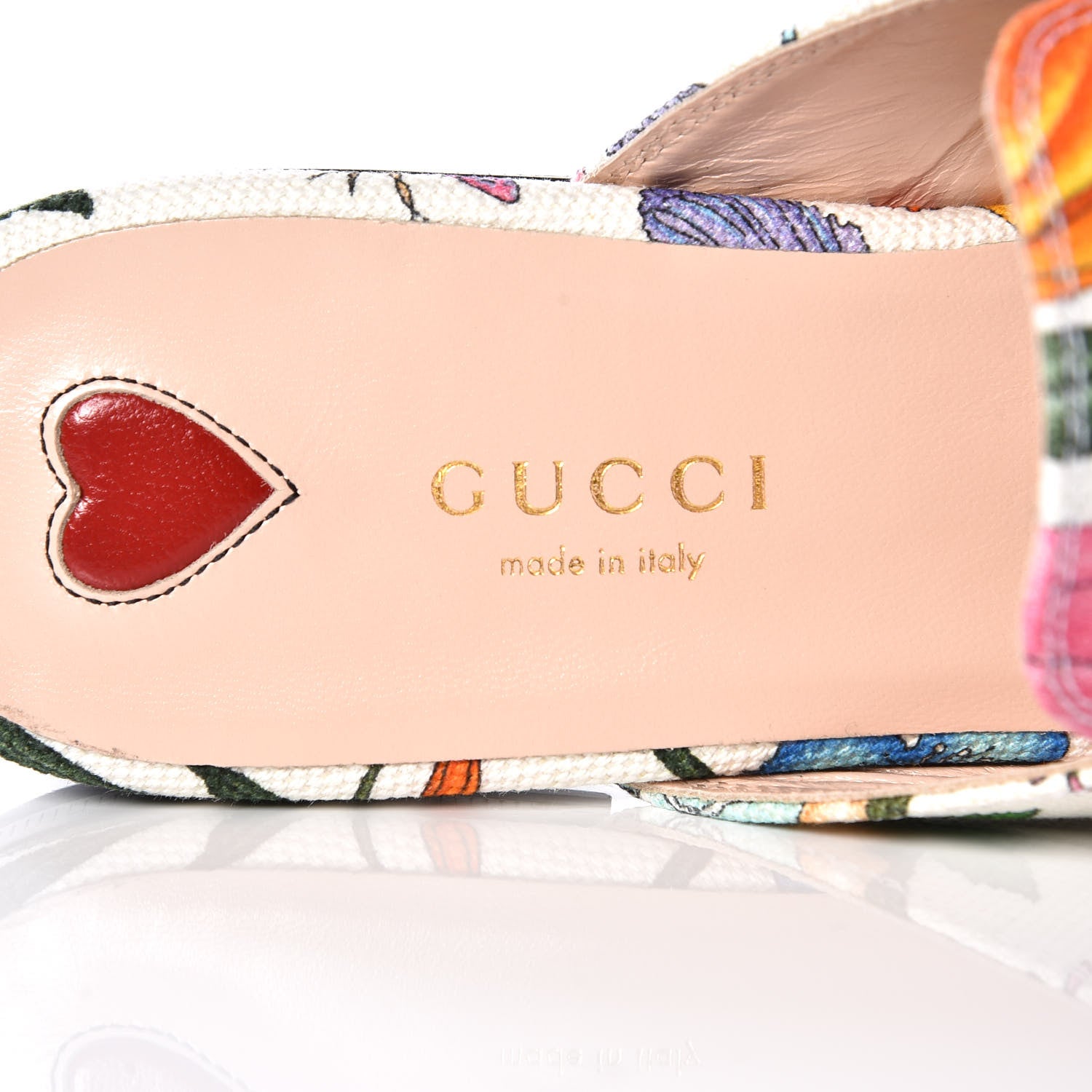 Gucci Canvas Flora Womens Princetown Slippers 37 White Multicolor 8 of 11