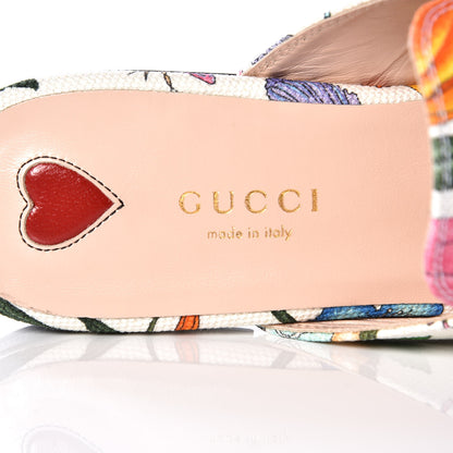 Gucci Canvas Flora Womens Princetown Slippers 37 White Multicolor 8 of 11