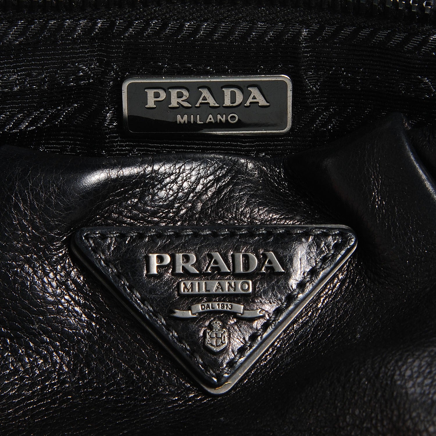 Prada Glace Calf Clutch Wristlet Nero Black 6 of 10