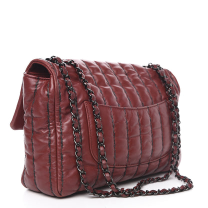 Chanel Lambskin Vertical Stitch Jumbo Single Flap Dark Red 4 of 15