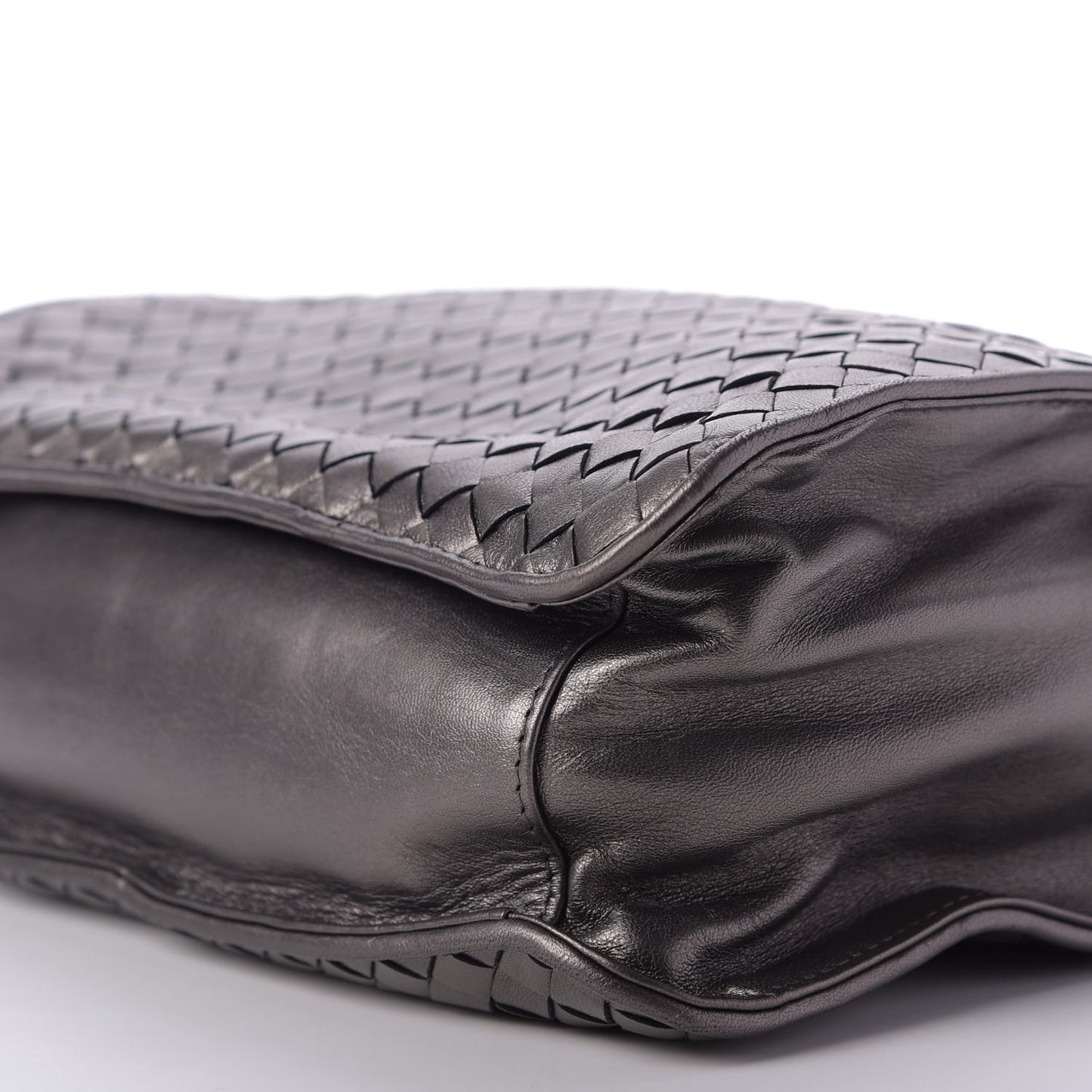 Metallic Nappa Intrecciato Shoulder Bag Bronze