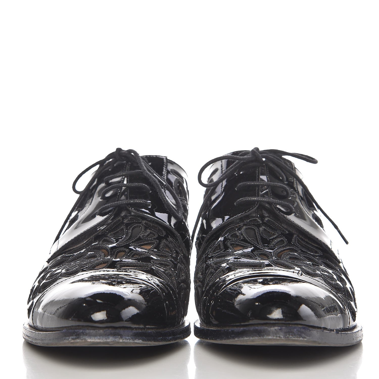 Valentino Garavani Patent Cut Out Oxfords 39 Black 2 of 14