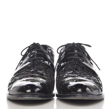 Valentino Garavani Patent Cut Out Oxfords 39 Black 2 of 14