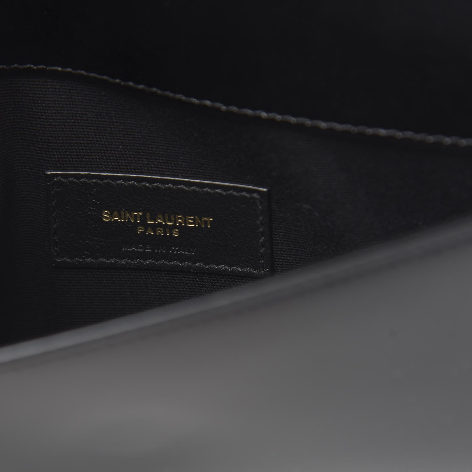 Saint Laurent Smooth Shiny Calfskin Monogram Uptown Pouch Black 6 of 6