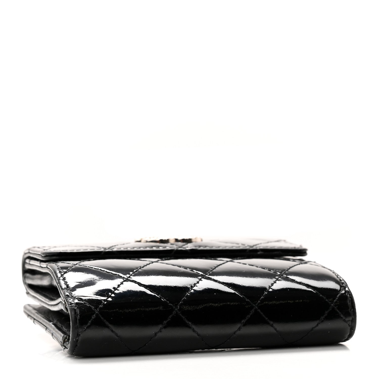 Chanel Patent Quilted Brilliant Compact Wallet Black 4 of 14