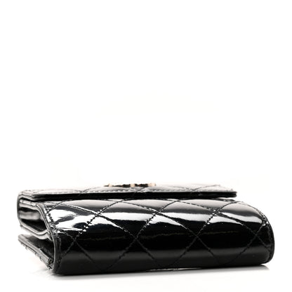 Chanel Patent Quilted Brilliant Compact Wallet Black 4 of 14