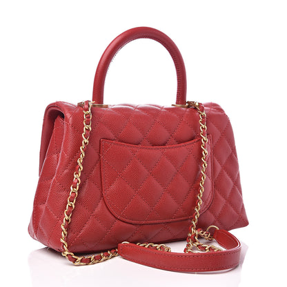 Chanel Caviar Quilted Mini Coco Handle Flap Dark Red 4 of 12