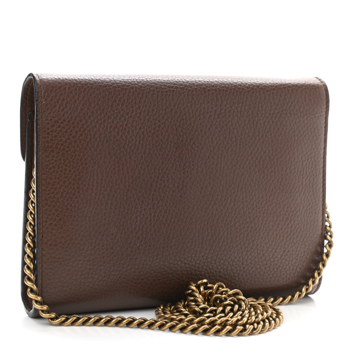 Gucci Cellarius Calfskin GG Marmont Chain Wallet Nut Brown 3 of 13