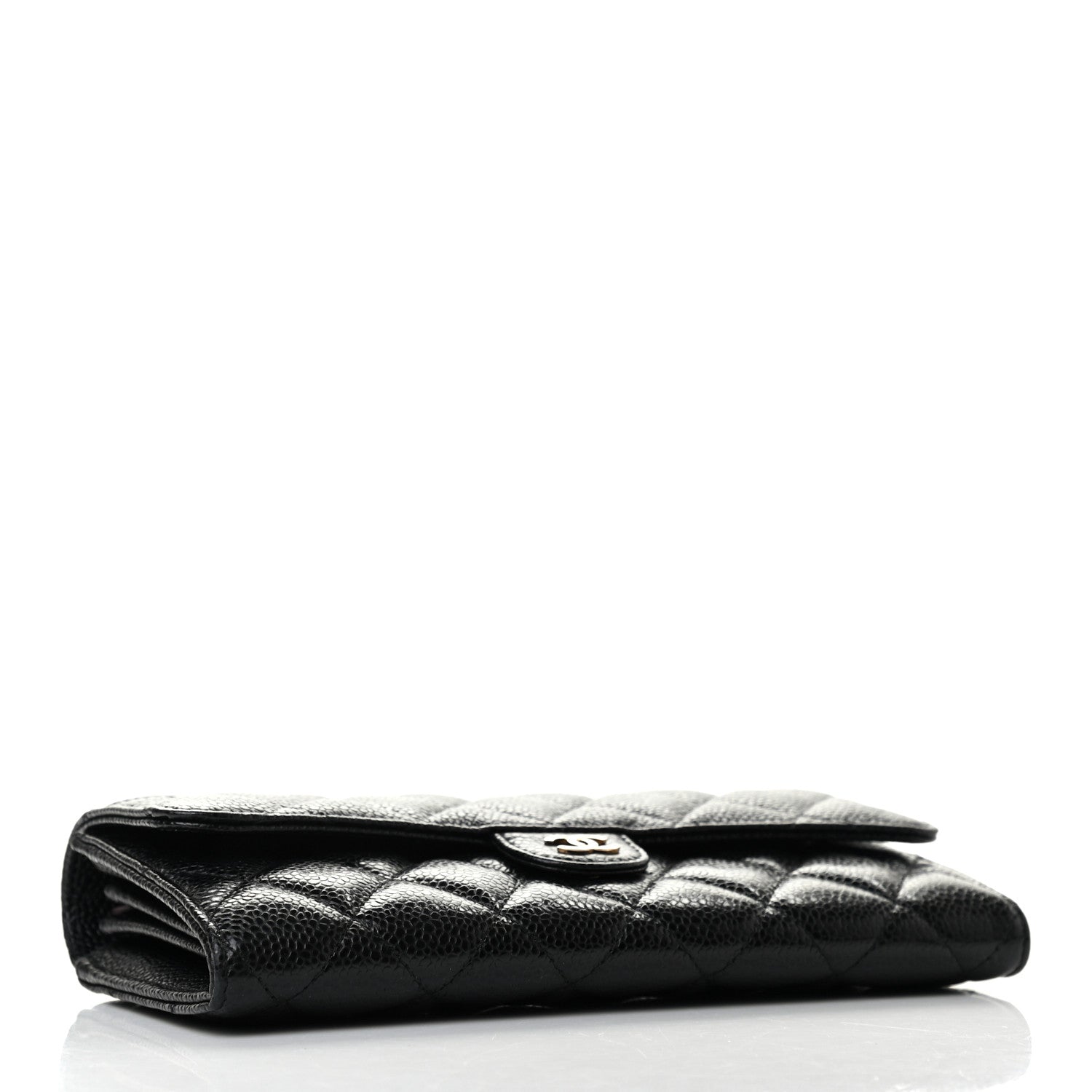 Chanel Caviar Quilted Large Gusset Flap Wallet Black 4 of 10
