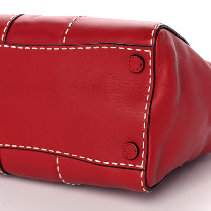 Prada City Calf Small Stitched Twin Pocket Tote Fuoco 9 of 13