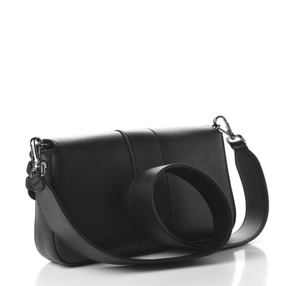 Fendi Vitello Dolce Lace Up Baguette Black 3 of 9