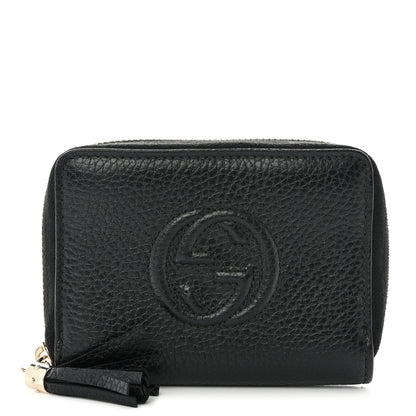 Gucci Pebbled Calfskin Small Soho Zip Around Wallet Black 1 of 10