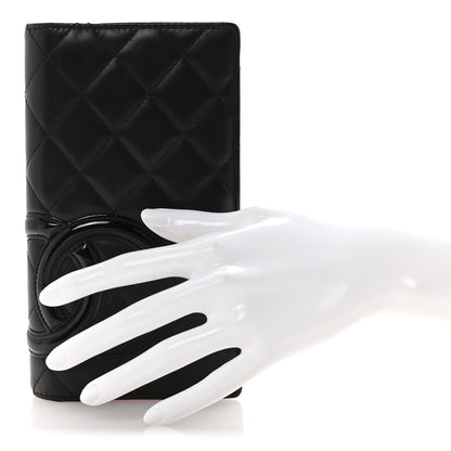 Chanel Calfskin Quilted Cambon Yen Wallet Black 2 of 9