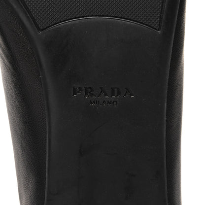 Prada Nappa Vernice Cap Toe Logo Bow Ballerina Flats 38 Black 6 of 8