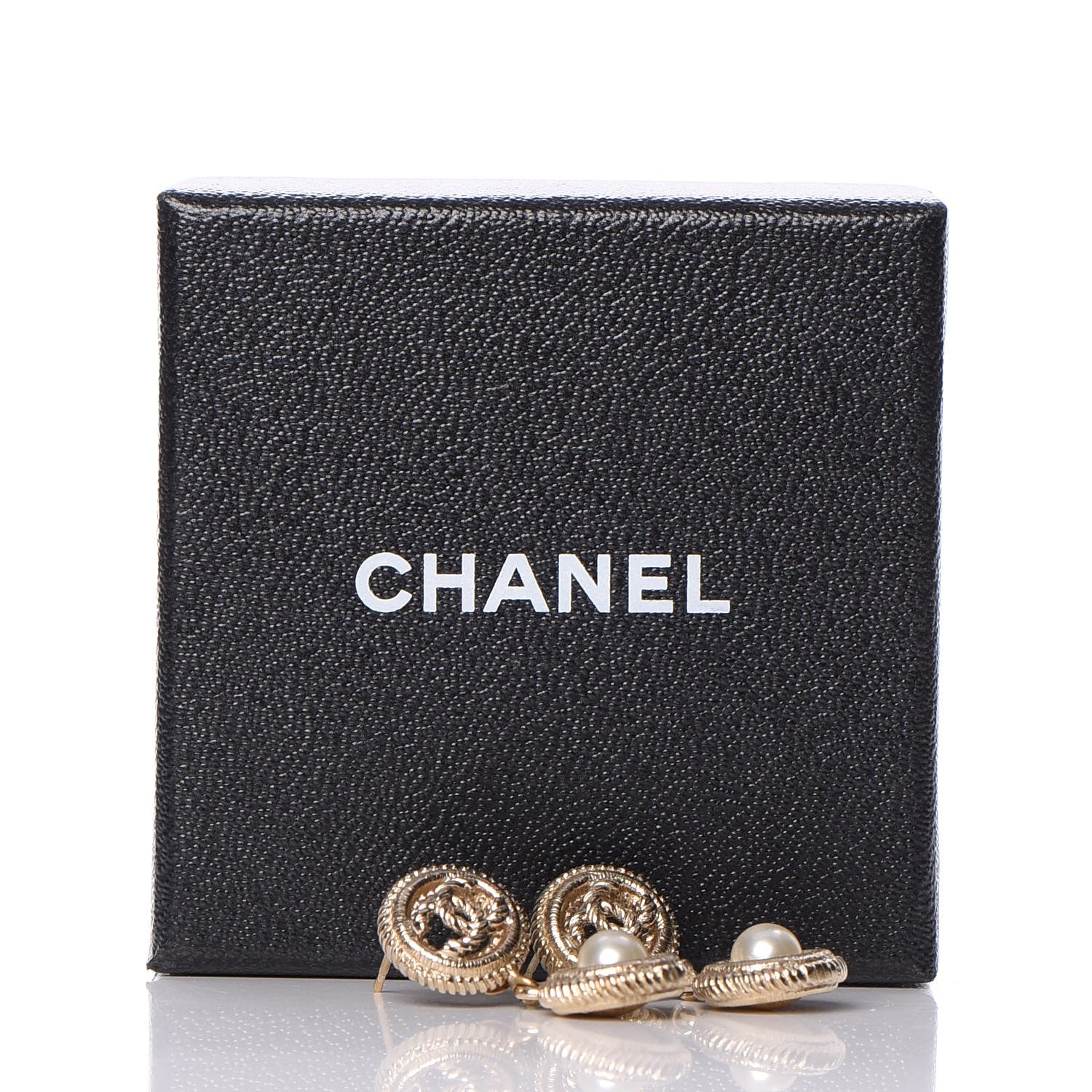 Chanel Pearl CC Dangle Earrings Gold 5 of 5