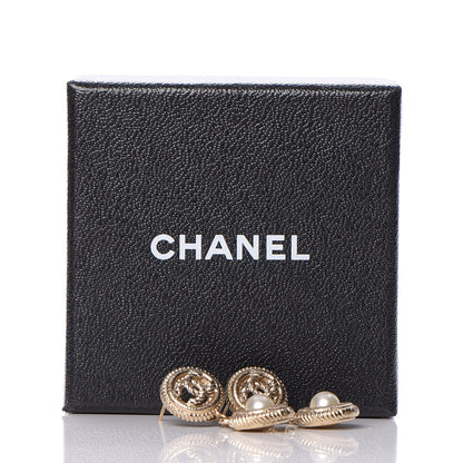 Chanel Pearl CC Dangle Earrings Gold 5 of 5
