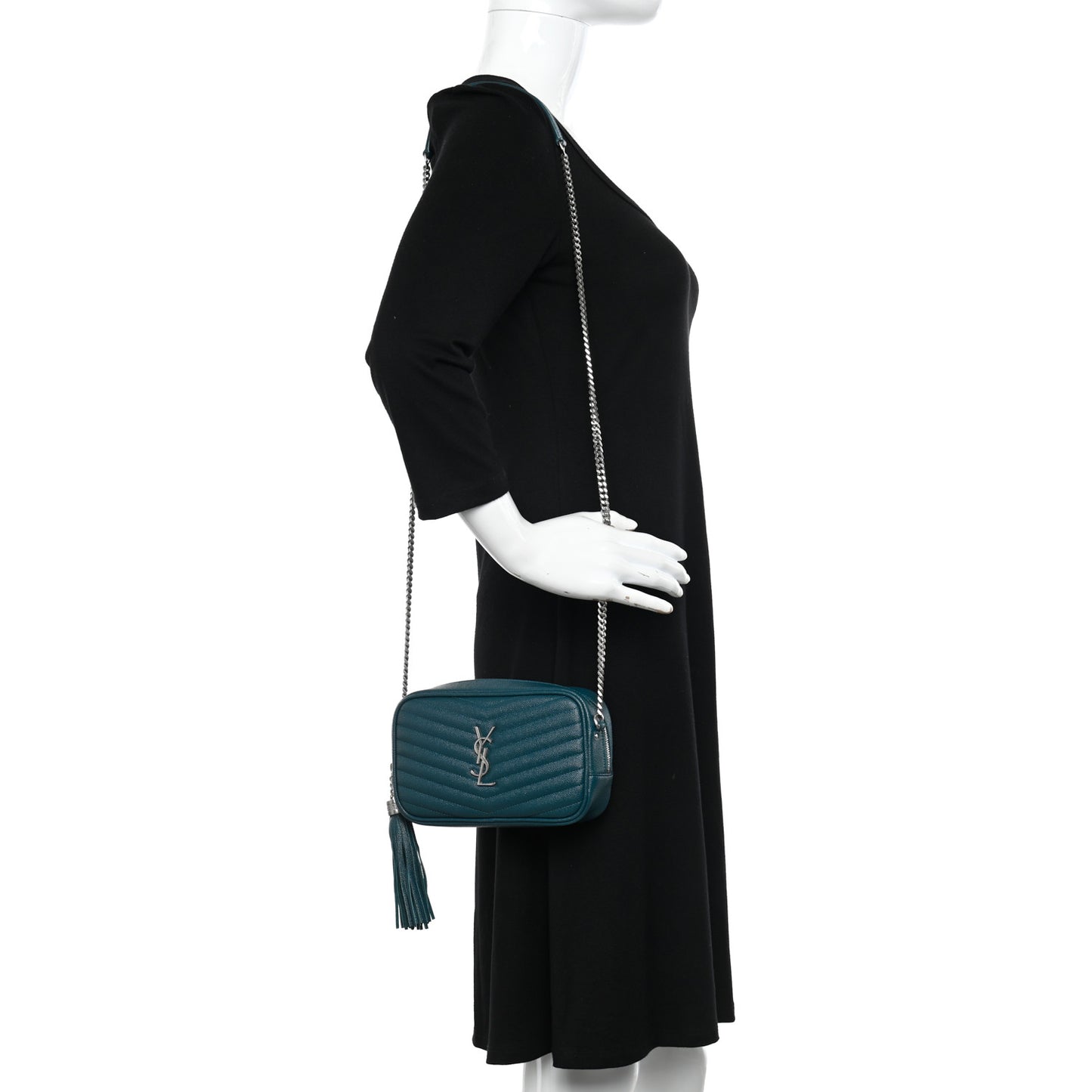 Grain De Poudre Matelasse Monogram Mini Lou Camera Bag Petrol Green