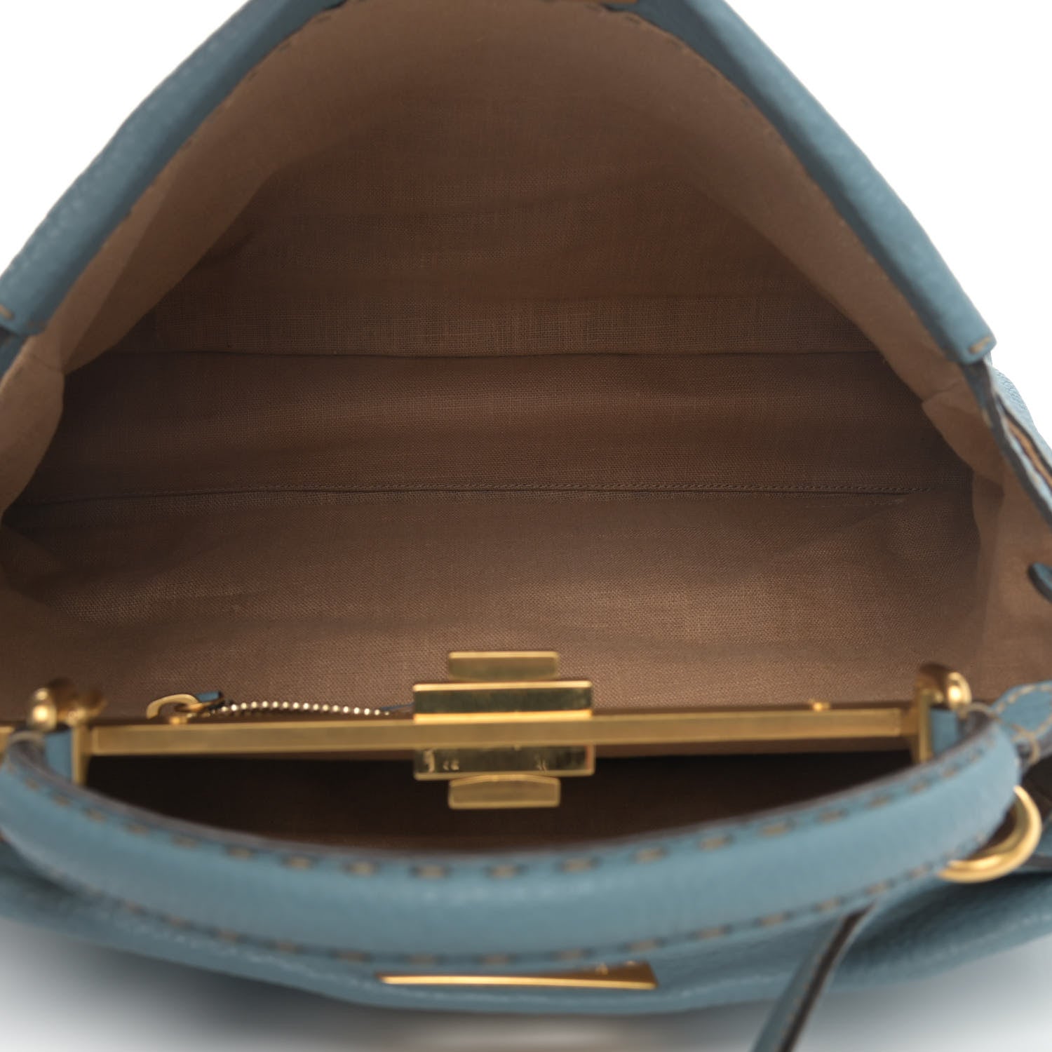 Fendi Cuoio Romano Selleria Large Peekaboo Iconic Satchel Carta Zucchero 4 of 12