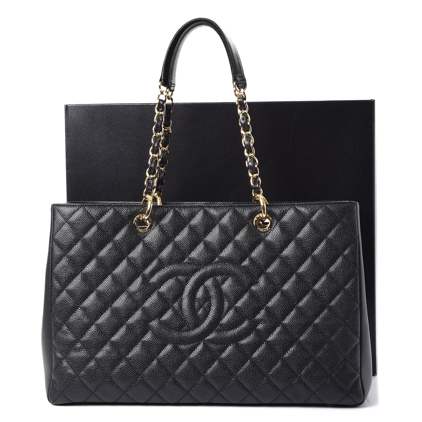 Caviar Quilted XL Grand Shopping Tote GST Black