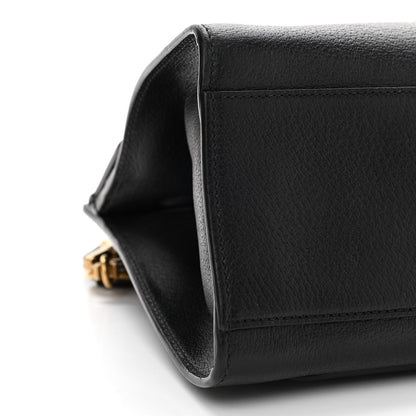 Gucci Grained Calfskin Web Crystal Butterfly Stripe Medium Totem Top Handle Bag Black 11 of 12