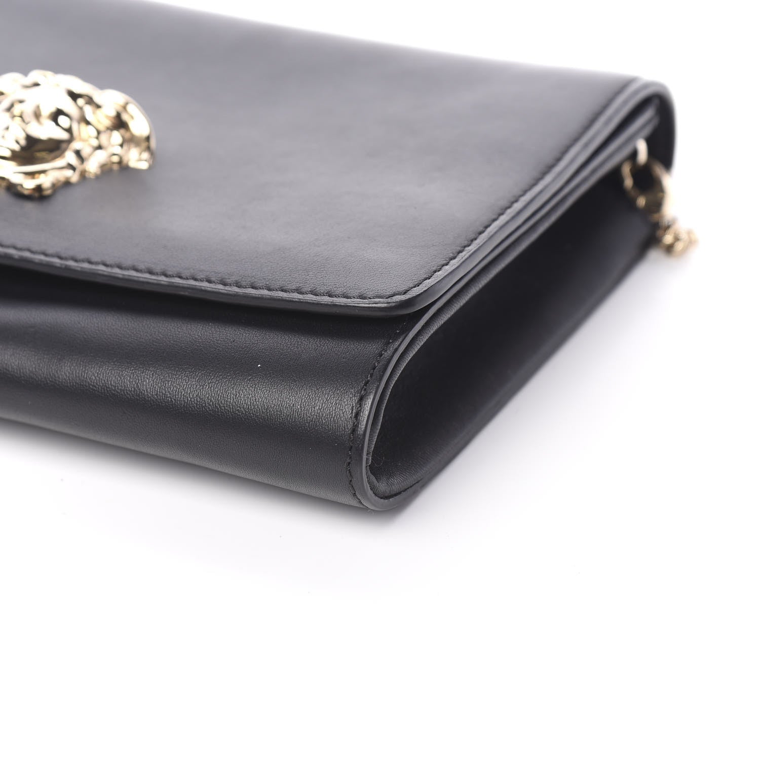 Versace Vitello Palazzo Medusa Evening Clutch Bag Black 8 of 9