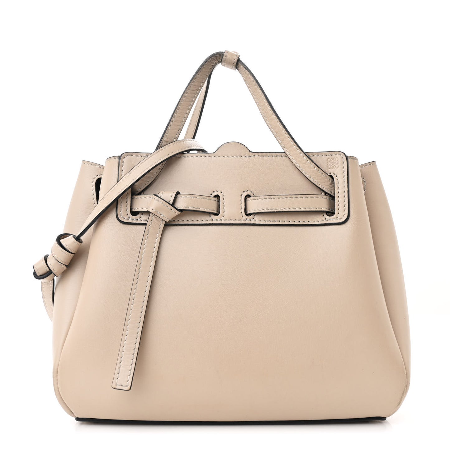 Boxcalf Mini Lazo Tote Beige