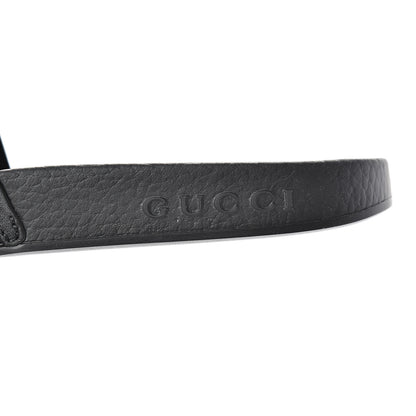 Gucci X SEGA Supreme Canvas GUCCY Stars Womens Slide Sandals 36 Black Gold 7 of 8