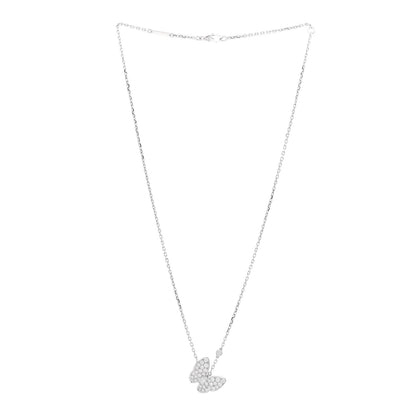 Van Cleef & Arpels 18K White Gold Diamond Two Butterfly Pendant Necklace 3 of 7