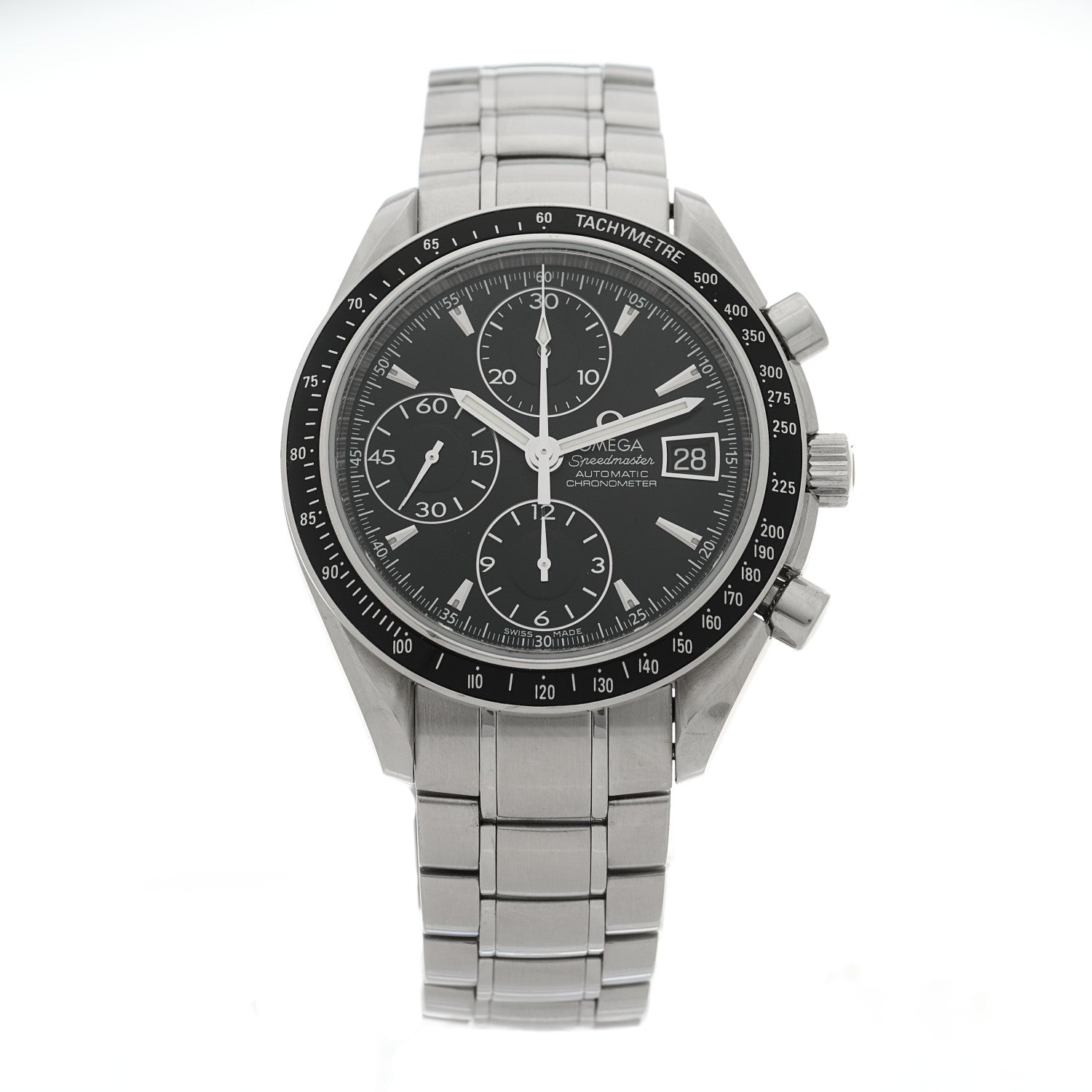 Omega Stainless Steel 40mm Speedmaster Date Chronograph Automatic Watch Black 3210.50.00 1 of 4