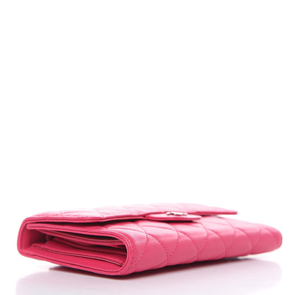 Chanel Lambskin Quilted Large Flap Wallet Pink 4 of 13