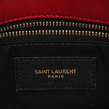 Saint Laurent Lambskin Quilted Small Loulou Puffer Monogram Chain Satchel Red 6 of 9
