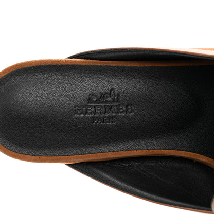 Hermes Suede Goatskin Groupie Mules 37.5 Brun Amourette 7 of 9