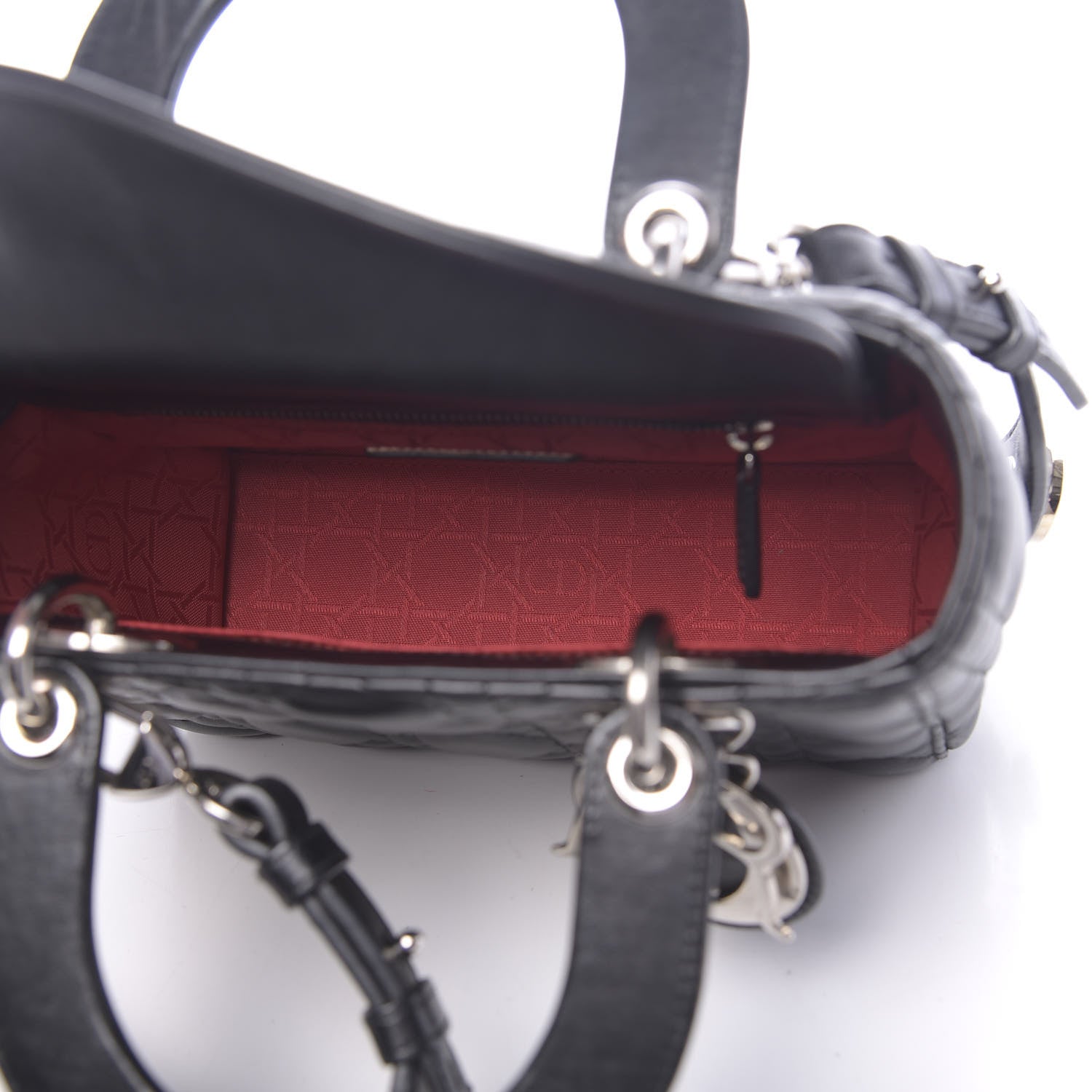 Christian Dior Lambskin Cannage Small Lucky Badges My Lady Dior Black 5 of 9