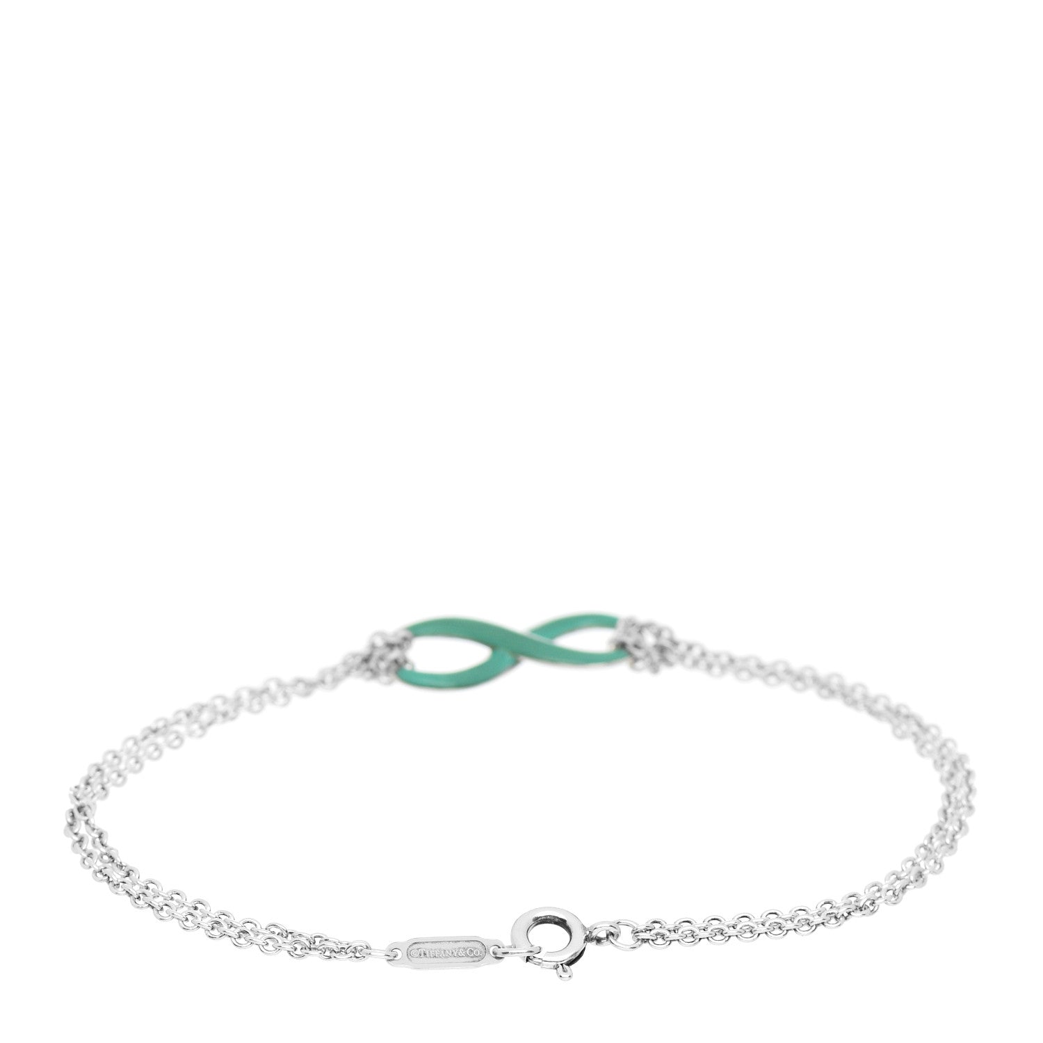 Tiffany Sterling Silver Enamel Infinity Bracelet Blue 3 of 4