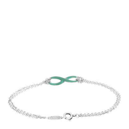 Tiffany Sterling Silver Enamel Infinity Bracelet Blue 3 of 4