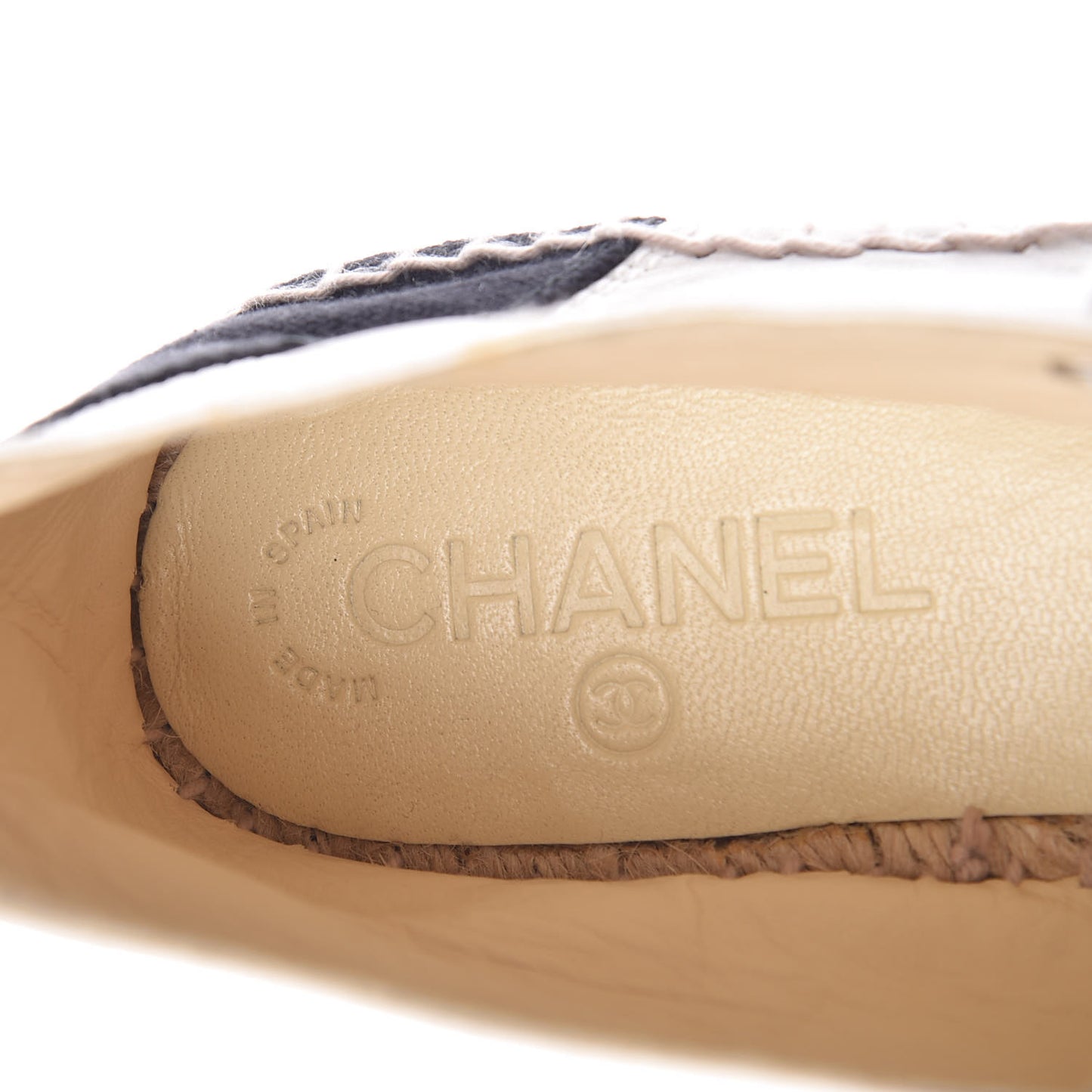 Lambskin Canvas Cap Toe Lace Up Espadrilles 38 White Black