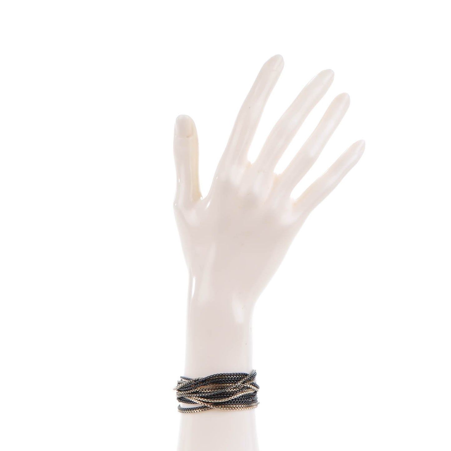 Darkened Sterling Silver 21mm Multi Row Box Chain Bracelet