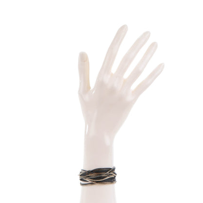 David Yurman Darkened Sterling Silver 21mm Multi Row Box Chain Bracelet 2 of 5