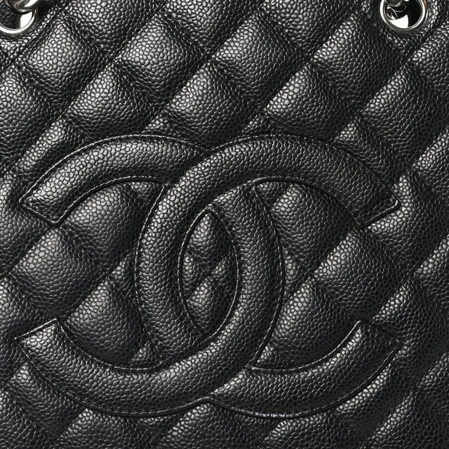 Caviar Quilted Grand Shopping Tote GST Black