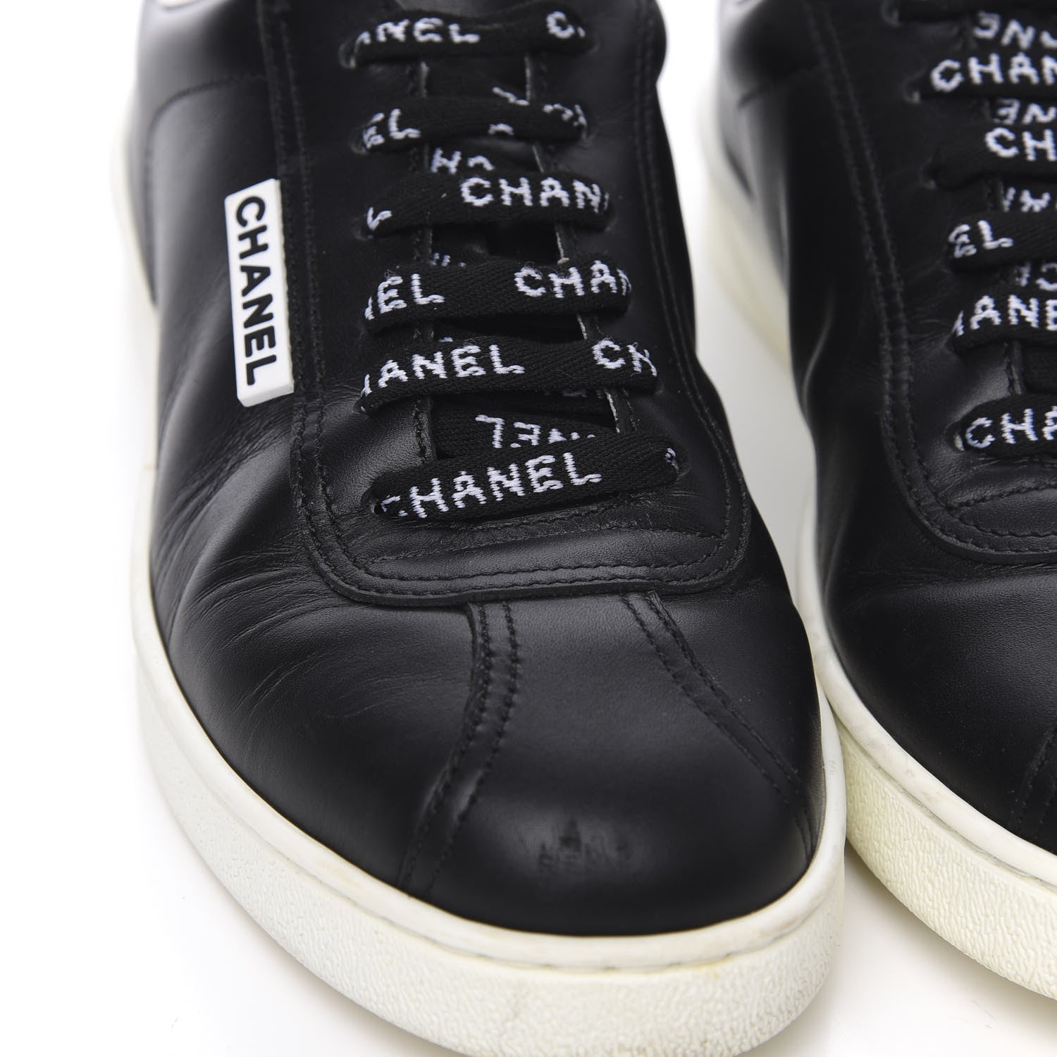 Chanel Calfskin CC Womens Sneakers 37 Black 13 of 16